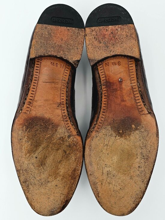A. Testoni Tassel Loafers Brown Leather Alligator Brogue Shoes Mens Size US 9.5N main image 15